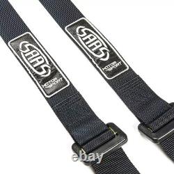 SAAS Racing Seatbelt Harness 4 Point Black ECE-R16 Compliant 2 Snap Hook Clip