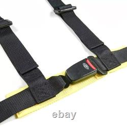 SAAS Racing Seatbelt Harness 4 Point Black ECE-R16 Compliant 2 Snap Hook Clip