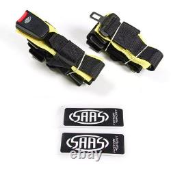 SAAS Racing Seatbelt Harness 4 Point Black ECE-R16 Compliant 2 Snap Hook Clip