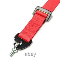 SAAS Racing Seatbelt Harness 4 Point Red ECE-R16 Compliant 2 Snap Hook Clip