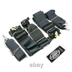 SAAS S5103SFI Racing harness 5 point 3 Cam lock Clip in SFI Black 2026