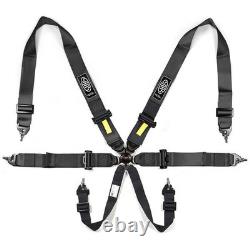 SAAS S6103SFI Racing harness 6 point 3 Cam lock Clip in SFI Black 2026