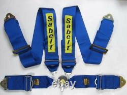 SABELT BLUE Universal 3' Inch 4 Point Racing Harness/Seat Belt Quick Release