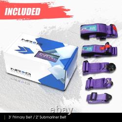SFI 16.1 Spproved 5-Point Racing Seat Belt Safety Harness Cam Lock Buckle Purple