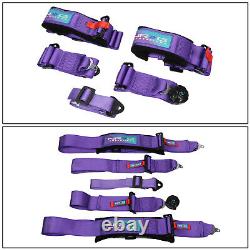 SFI 16.1 Spproved 5-Point Racing Seat Belt Safety Harness Cam Lock Buckle Purple