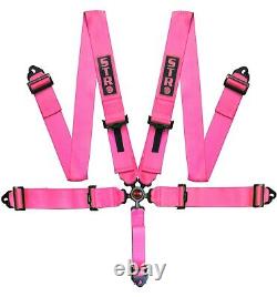 SFI 5-Point Race Harness Seat Belt Aircraft Camlock Safety F1 F2 Pink Fluo STR