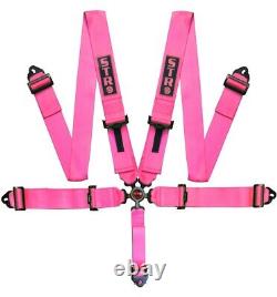 SFI 5-Point Race Harness Seat Belt Aircraft Camlock Safety F1 F2 Pink Fluo STR