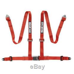 SPARCO 04604BV1RS 2 4 POINT 4pt BOLT-IN STREET HARNESS SEAT SAFETY BELT RED NEW