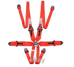 STR 6-Point 3 to 2 FHR HANS Race/Rally Harness Seat Belt FIA 2023 Red SALE