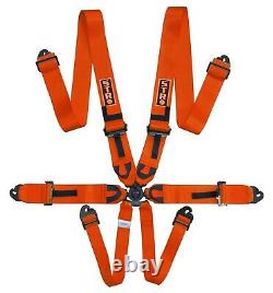 STR 6-Point Race Harness FIA 8853-2016 (2026) Safety Seat Belt IVA Safe ORANGE