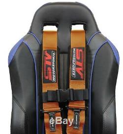 STV Motorsports Racing Seat Belt Harness Orange 4-Point 2Inch Polaris RZR XP1000