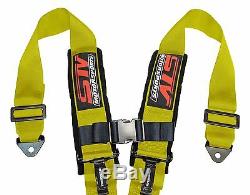 STV Motorsports Universal YELLOW 5 Point Quick Release Racing Seat Belt Harness