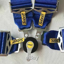 Sabelt Blue 4 Point Camlock Quick Release Racing Seat Belt Harness 3w