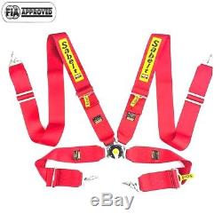 Sabelt Universal Red 4 Point Camlock Quick Release Racing Seat Belt Harness 3 W