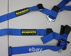 Schroth Racing Blue Harnesses Seat Belts with Pads Rallye 4 ASM BMW Mini R50