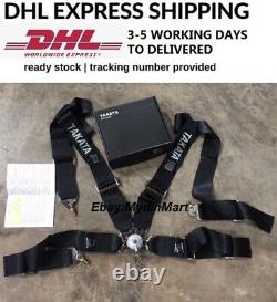 Seat Belt Harness TAKATA BLACK 4 Point Snap-On 3 With Camlock Racing DHL EXPRES