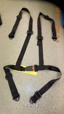 Seat Belt Race Safety Harness Black 4-Point Snap-In 2-Inch Lap Shoulder UTV 2X
