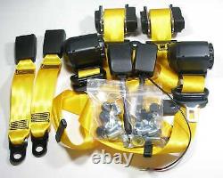 Set of 4 NEW speed-yellow Porsche 911 993 / 964 TRWithREPA FRONT / REAR SEAT BELT