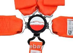 Sfi 16.1 Hans Race Harness Seat Belt V Roll Bar Mount Cam Lock Orange Bolt In