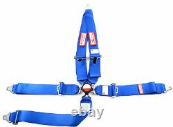 Sfi 16.1 Racing Harness 5 Point V Roll Bar Mount 3 Cam Lock Seat Belt Blue