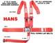 Sfi 16.1 Racing Harness Hans Ready Latch & Link 5 Point Seat Belt Red