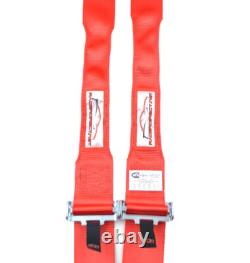 Sfi 16.1 Racing Harness Hans Ready Latch & Link 5 Point Seat Belt Red