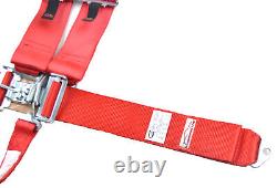 Sfi 16.1 Racing Harness Hans Ready Latch & Link 5 Point Seat Belt Red