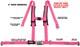 Side By Side 2 Seat Belt New Harness Race Harness Latch Type Hot Pink