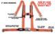 Side By Side 2 Seat Belt New Harness Race Harness Latch Type Orange