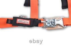 Side By Side 2 Seat Belt New Harness Race Harness Latch Type Orange