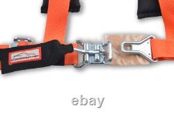 Side By Side 2 Seat Belt New Harness Race Harness Latch Type Orange