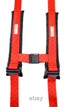 Side By Side 2 Seat Belt New Harness Race Harness Red Checkerboard