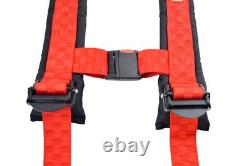 Side By Side 2 Seat Belt New Harness Race Harness Red Checkerboard