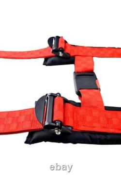 Side By Side 2 Seat Belt New Harness Race Harness Red Checkerboard