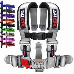 Silver 5 Point Harness for Bucket seats with latch release, 9 color options