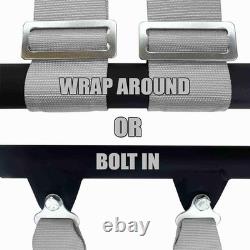 Silver 5 Point Harness for Bucket seats with latch release, 9 color options