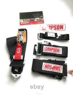 Simpson Racing 5-Point Seat Belt Latch & Link Driver Harness Set, Black