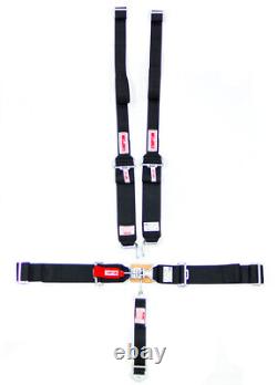 Simpson Safety 29063BKH Harness Set 5pt HANS L/L B/I P/D Black Seat Belt Retract