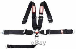 Snap In Seat Belt Harness 5 Point Roll Bar Mount 3 Cam Lock Sfi 16.1 Black