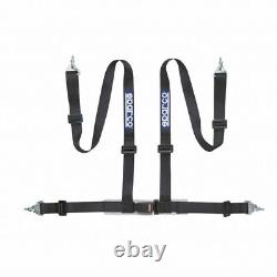 Sparco 04604BM1NR Snap-In Pull Down Style 4 Point Safety Seat Belt Harness Black