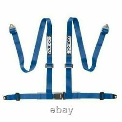 Sparco 04604BV1AZ 2 Inch 4 Point Safety Seat Belt Harness Blue with Standard Bolts