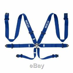 Sparco 04818RACAZ Competition Series 6 Point Safety Seat Belt Harness Blue