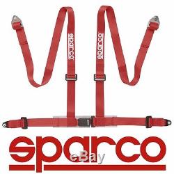 Sparco 2 4 Point 4pt Bolt-In Street Harness Seat Safty Belt RED 04604BVRS