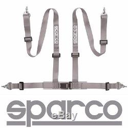 Sparco 2 4 Point 4pt Snap-In Street Harness Seat Belt SILVER 04604BMSGR