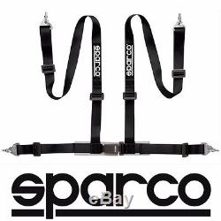Sparco 2 4 Point 4pt Snap-In Street Harness Seat Safty Belt BLACK 04604BMNR