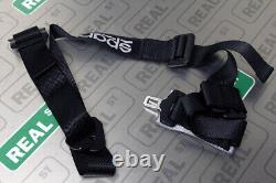 Sparco 4 Point Snap-In Street Harness Seat Belt 2in Lap & Shoulder Straps Black