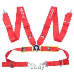Sparco 4 Point Snap-On 3 Racing Seat Belt Harness Quick release Red