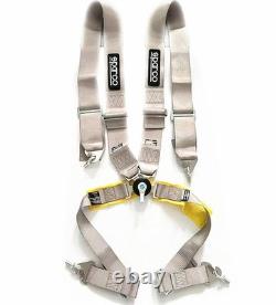 Sparco 4 Point Snap-On 3 Racing Seat Belt Harness Quick release gray Colour