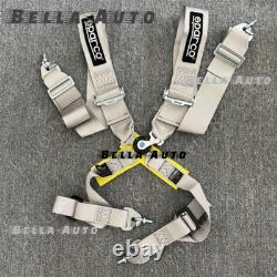 Sparco 4 Point Snap-On 3 Racing Seat Belt Harness Quick release gray Colour