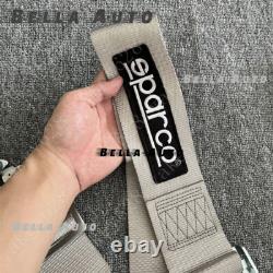 Sparco 4 Point Snap-On 3 Racing Seat Belt Harness Quick release gray Colour